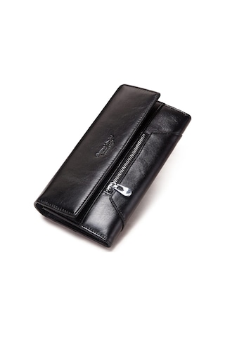 Humerpaul Moda Kadınlar Hakiki Deri Cüzdan Rfıd Engelleme Üç Kat Kredi Kart Tutucu Lüks Uzun Kadın Telefon Manşonlar Siyah