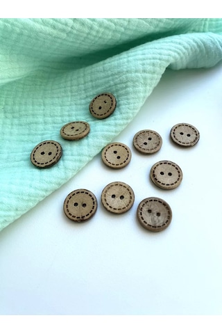 Siberiana Antep Fıstıklı Düğmeler 18 Mm 10 Adet Ahşap 237633532