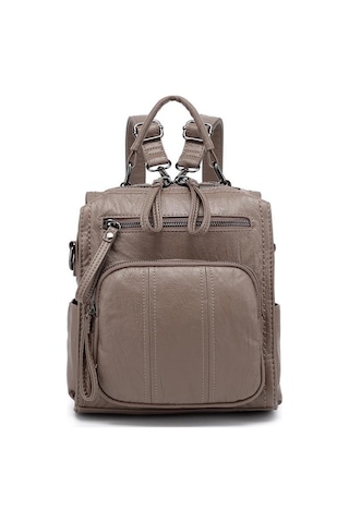 Yıkama Deri Sırt Askılı Kadın Çantası 21k Barcelona 1915 Vizon