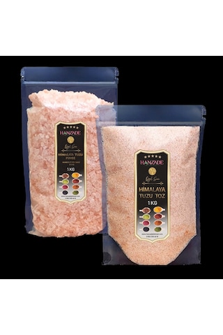 Hanzade Bitkisel Pembe Himalaya Tuzu Toz ve Tane 2 x 1 KG