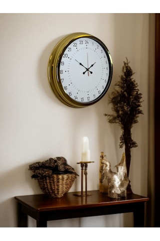 Büro Ev Ofis Hediyesi İçin 40cm Golden Biçimli Prestij Duvar Saati Diğer