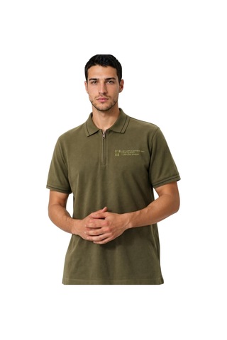 Arma Ar-ma Erkek Polo Yaka Tişört Baskisiz Basic Yaka Fermuarli Örme Kumaş Regular Fit %100 Pamuk 30/1 Çift Toplama Penye Pike Y31374357202 Haki-h1