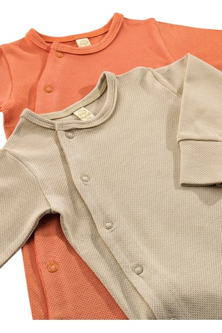 Tinylamb Candy Unisex 2 Parça Organik Pamuk Bebek Ve Çoçuk Tulumu 2'li Takım Yavruağzı-bej