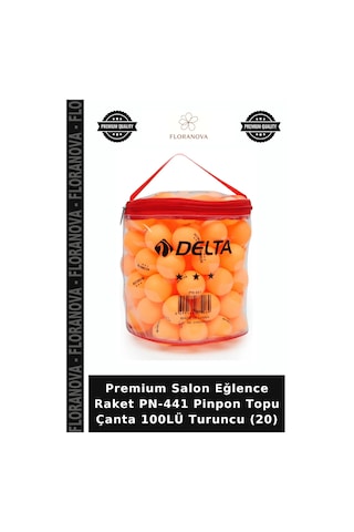 Premium Salon Eğlence Raket Pn-441 Pinpon Topu Çanta 100lü Turuncu 20