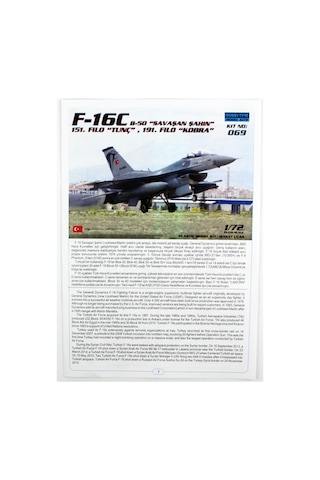 Hobbytime 069 1/72 Ölçek, F-16c B-50 Savaşan Şahin, Tunç 151. Filo Ve Kobra 191.filo, Savaş Uçağı Plastik Model Kiti-59153