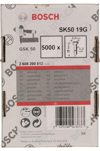 Bosch Gsk 50 Çivisi 19mm 5000li 200512
