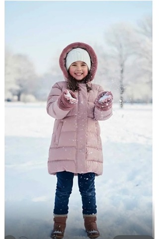 Boutiguestyles Kız Çocuk Şişme Mont Kürklü Açık Kahve Sedefli Işıltılı Çıkarılabilir Kapüşonlu Fermuarlı Pembe