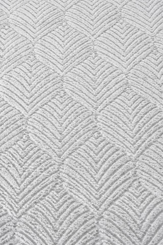 Raschel Carpet Premium Yıkanabilir Leke Tutmaz Yaprak Emboss Açık Gri Mutfak Halısı Özel Seri Kaymaz Taban Halı Açık Gri