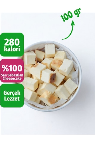 Freeze Dried San Sebastian Cheesecake Kurutulmuş Çıtır Cheesecake Küpleri, Karamelize Atıştırmalık - 100 Gr