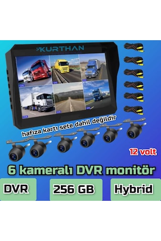 6 Kanal 10'' Hybrid Dvr Monitör Ve 6 Adet Kelebek Kamera Set 12 V