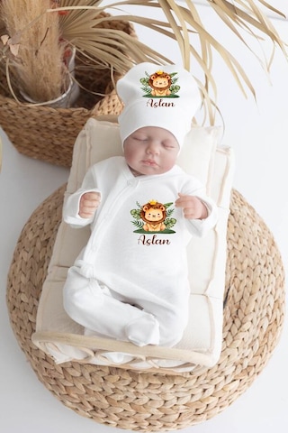 Bebewini %100 Pamuk Baskılı 11'li Isimli Organik Bebek Hastane Çıkışı