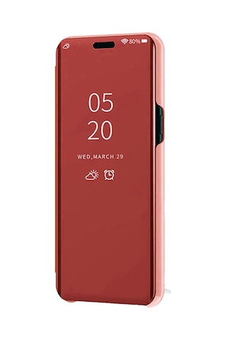 Huawei Mate 20 Pro Aynalı Kapaklı Lüx Kılıf Rose Gold