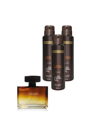 Free Love Leon Erkek Parfüm EDP 100 ML + Deodorant 3 x 150 ML