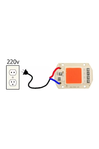 Kırmızı 220V Projektör Cob Led 50W Driver Çipli