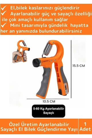 Özel Üretim El Bilek Kol Güçlendirici Kas Yapma Ayarlanabilir Sayaçlı Bilek Güçlendirme Yayı 5-60 Kg Çok Renkli