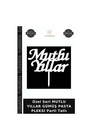 Özel Seri Mutlu Yıllar Gümüş Pasta Pleksi Parti Tatlı