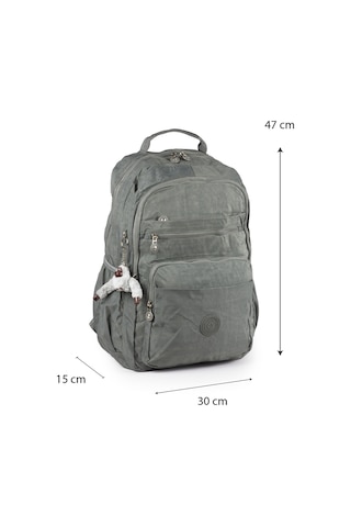 İmaks 571 Krinkıl / Klinkır Su Geçirmez Hafif Çok Gözlü Spor, Seyahat, Okul, Laptop Sırt Çantası Gri 1b Gri