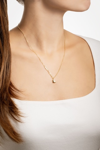 So Chic Romantik Kalp 18 Ayar Sarı Altın Kaplama 45 Cm Gümüş Kolye Rodyum