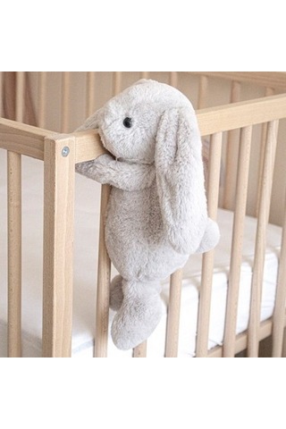 35 Cm Gri Renkli Oturabilen Tavşan Peluş Oyuncak Çok Renkli