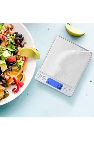 Dijital Mutfak Hassas Tartı, 3 Kg Kapasite, 0.1 Gr Hassasiyet, Lcd Ekran, Mutfak Ve Kuyumcu Terazisi Çok Renkli