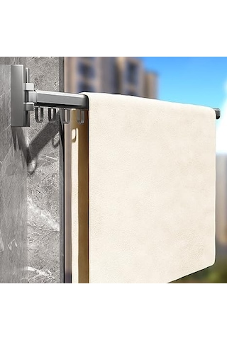 Çamaşır Kurutma Ve Elbise Sergileme Saklama Aparatı,360 Dönebilen Katlanabilir Alüminyum Duvar Montajı, Banyo Mağaza İşletme Ve Balkon İçin 1000'li Set 82913381