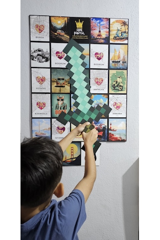 Minecraft Temalı Elmas Kılıc Ahşap Oyuncak