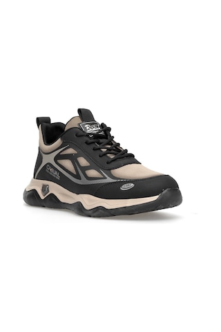 Voyager E087t Erkek Deri-tekstil Klasik Sneaker Siyah - Bej