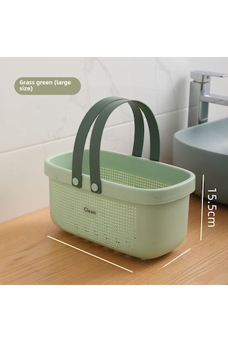 Reedark Büyük Boy Yeşil Plastik Banyo Sepeti - Su Çıkaran Tasarım, Taşınabilir, Tuvalet Malzemeleri Ve Kozmetikleri Saklamak İçin El Çantası Diğer
