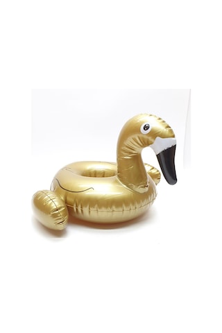 Flamingo Bardak Tutucu - Şişme Bardaklık - 1909045-Rosegold Çok Renkli