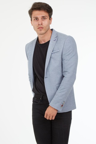 Sposo 5126 Dar Kalıp Yarım Astarlı Gri Erkek Blazer Ceket Gri