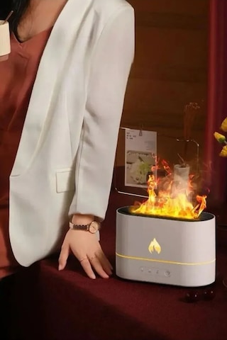Alev Görünümlü Hava Nemlendirici Aroma Terapi Buhar Makinesi Aromatik Oda Kokusu Difüzörü