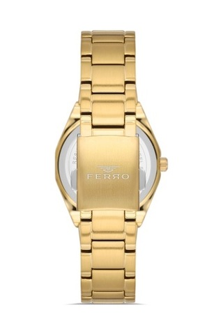 Ferro Fl40134a-b Quartz Çelik Altın Rengi 30 Mm Kadın Kol Saati Altın