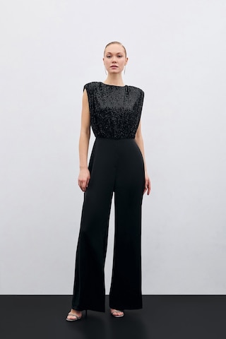 Sateen Payetli Saten Tulum - Siyah-135933 Siyah