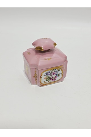 Couleuvre Limoges Çiçek Desenli Porselen Takı Kutusu 9x9x10cm