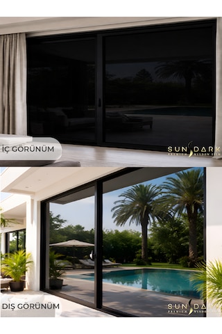 Sundark 152 Cm X 10 Metre Içten Siyah / Dıştan Aynalı Blacksilver Cam Filmi Uygulama Setli
