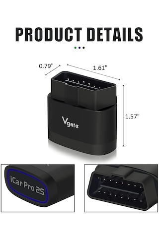 Pro 2S Bluetooth 5.2 Araç Tarama Aracı, iPhone, Android ve Windows için