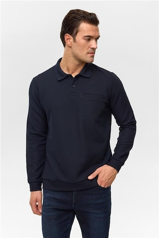 SÜVARİ Lacivert Regular Düz Polo Yaka Sweatshirt Lacivert