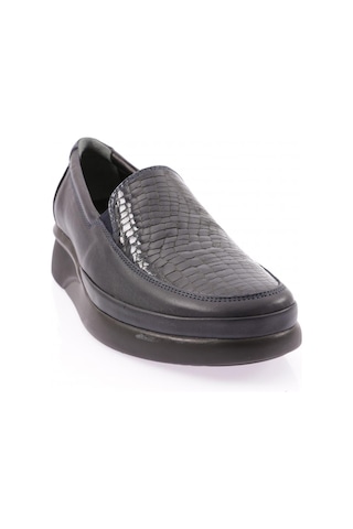 Dgn 3601 Kadin Kalin Taban Comfort Ayakkabi Lacivert Kroko