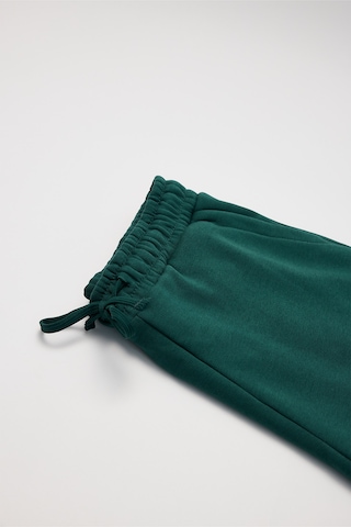 Tudors Unisex Relax Fit Rahat Kesim Şardonlu 3 Cepli Lastikli Jogger Paça Yeşil Eşofman Altı-32642 Yeşil