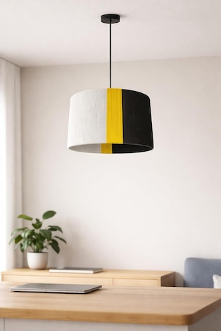 Modern Sarkıt Avize 3 Renkli Beyaz/sarı/siyah Kumaş Abajur Minimal Tavan Aydınlatma Salon, Yemek Odası, Yatak Odası İçin Şık Pendant Lamp Diğer