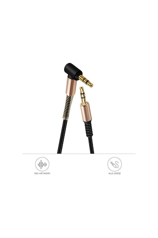 Altın Uçlu Araç Müzik Ses Kablosu Stereo Aux Akordiyon Kablo 3.5mm
