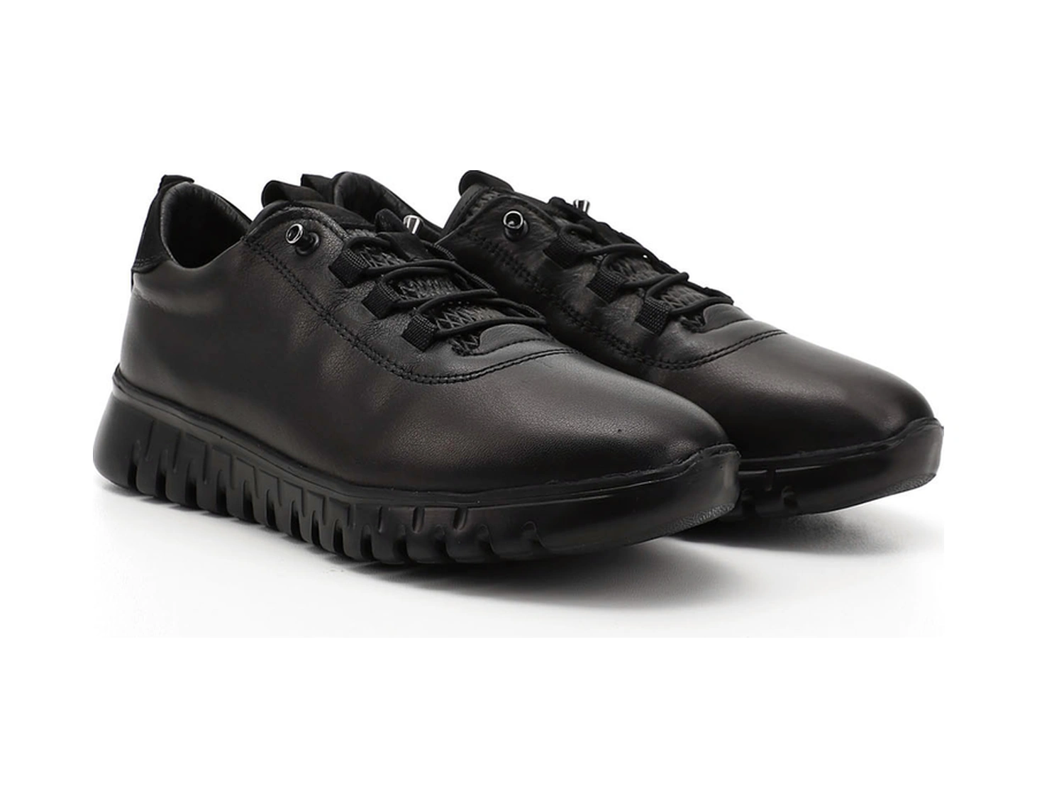 Gönderi(R) Gönderi R Kadın Siyah Dolgu Taban Lastik Bağcıklı Hakiki Deri Sneaker Ddza77542912 Siyah