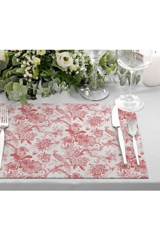 Red Garden Kumaş Amerikan Servis 4'lü Set 35x50 Keten Kumaş Ulusl. Yıkama Ve Solmama Sertifikası Çok Renkli