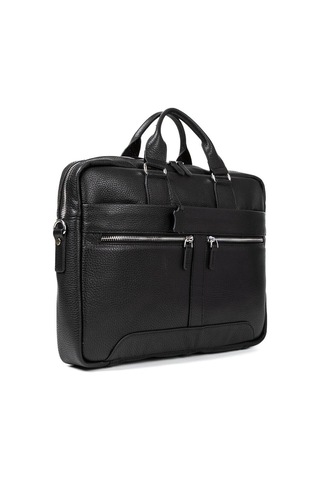 Hakiki Deri Unisex Evrak Çantası Laptop Bölmeli 15.6\" Inç-125376 Siyah