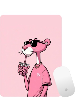 Pembe Panter Baskılı Mouse Pad