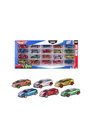 Toysan 20 Li Speed Racer Diecast Metal Araba Toy-35 Renkli