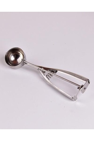 Çelik Dondurma Kurabiye Kaşığı Kepçesi Tetikli Çek Bırak Kepçe Gümüş