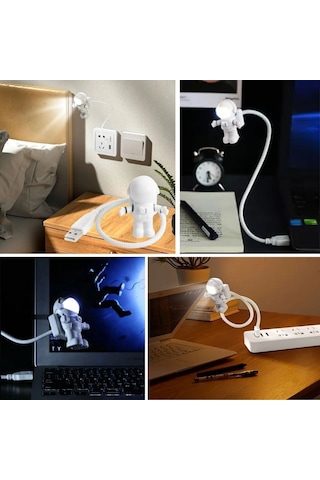 Usb Astronot Gece Lambası, Masa Lambası, Kitap Okuma Lambası Işığ Çok Renk
