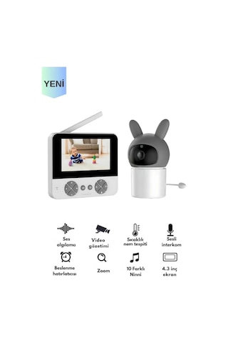 Bebek Kamerası Kumandalı Monitörlü Karşılıklı Konuşma Özellikli , Hatırlatıcılı Ip Bebek Kamerası