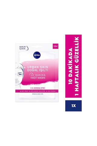 Nivea 10 Dakika Urban Skin Doğal Işıltı Kağıt Yüz Bakım Maskesi